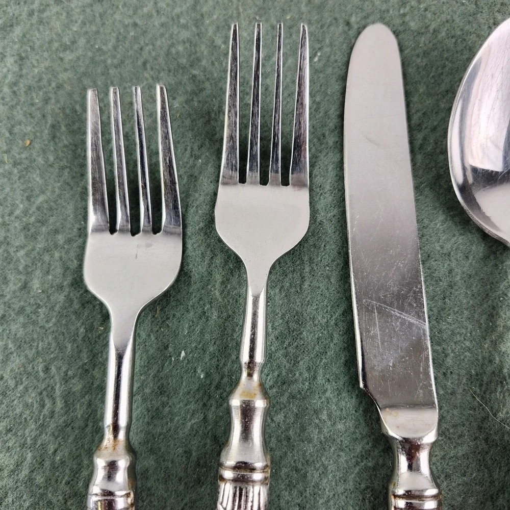 5 Piece Place Setting Pier 1 Imports PII15 Flatware Stainless 18/8 India Vintage